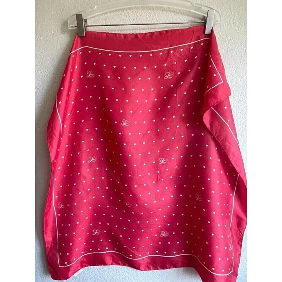 Vtg Valentine Hearts LOVE Scarf Hallmark Gift 26" Square - Picture 1 of 6